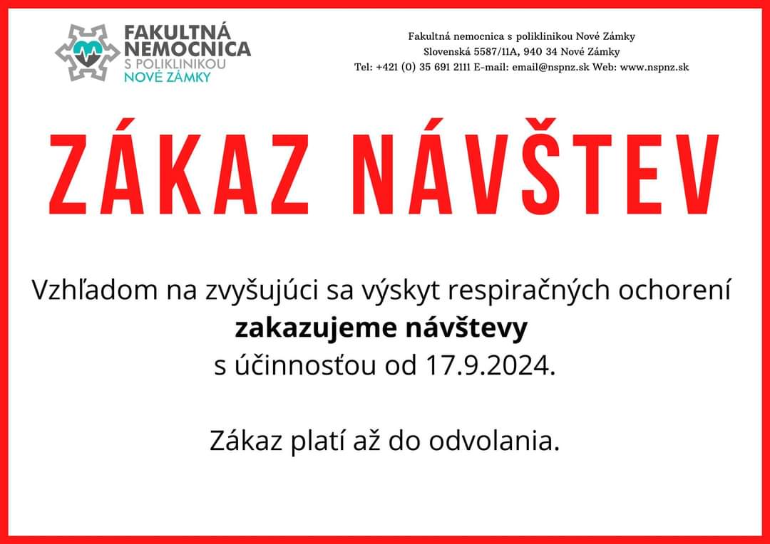 FNsP NZ Oznámenie / Kórház és Rendelőintézet Újvár Értesítés